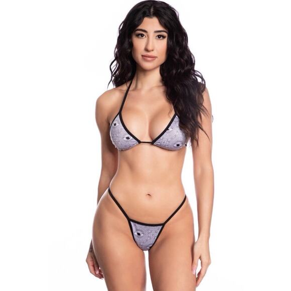 🦋B2G1🦋MIDNIGHT BALLERINA Observe Tri-Top & Scrunch Back Bikini Set Dance Wear - Picture 1 of 3